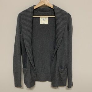 A&F XS Soft Cotton Knit Grey Cardigan